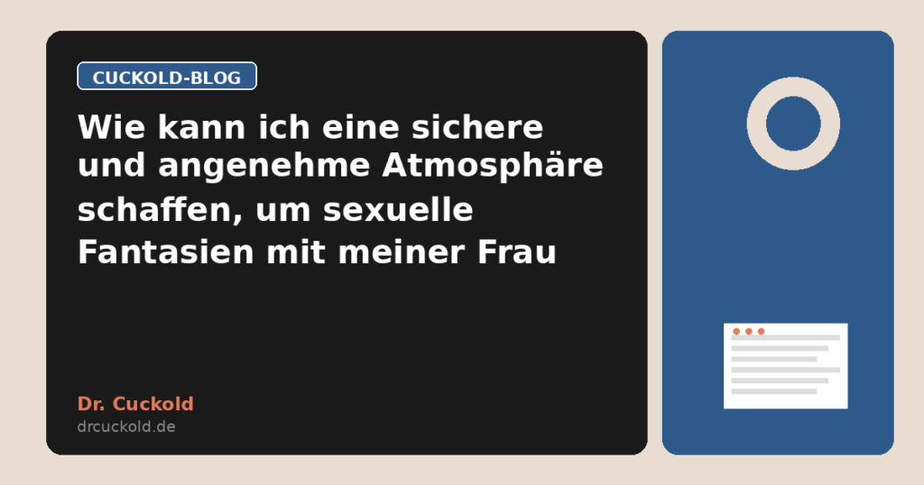 Wie kann ich eine sichere und angenehme Atmosphäre schaffen, um sexuelle Fantasien mit meiner Frau auszuleben?