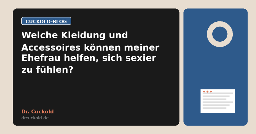 Welche Kleidung und Accessoires können meiner Ehefrau helfen, sich sexier zu fühlen?