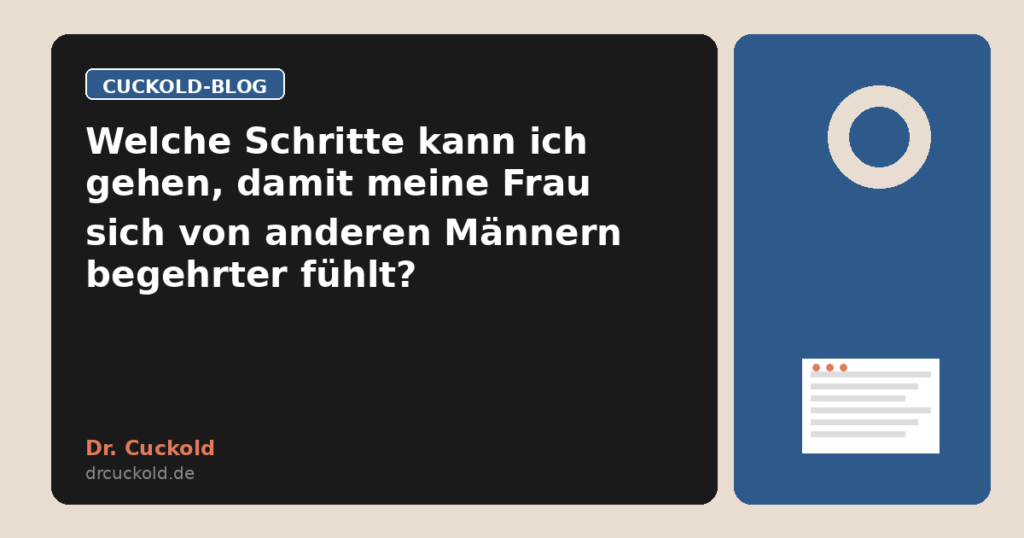 Welche Schritte kann ich gehen, damit meine Frau sich von anderen Männern begehrter fühlt?