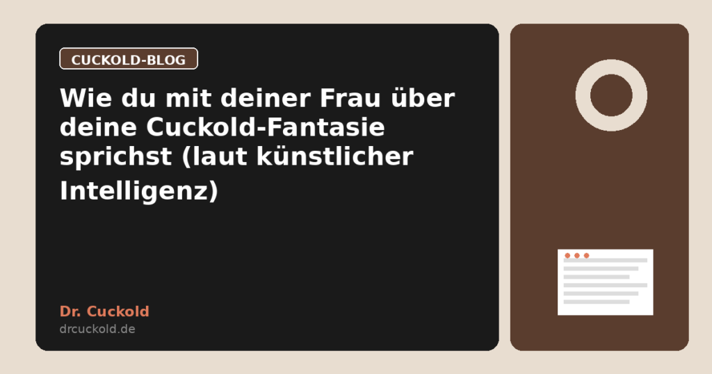 Wie du mit deiner Frau über deine Cuckold-Fantasie sprichst (laut künstlicher Intelligenz)